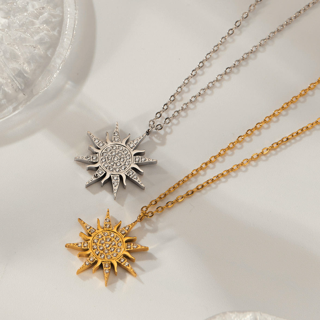 Solstice Pavé Sunburst Pendant