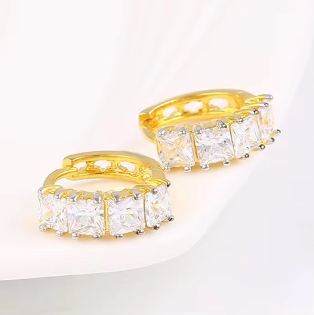 Lumina Radiant Square Zirconia Hoops