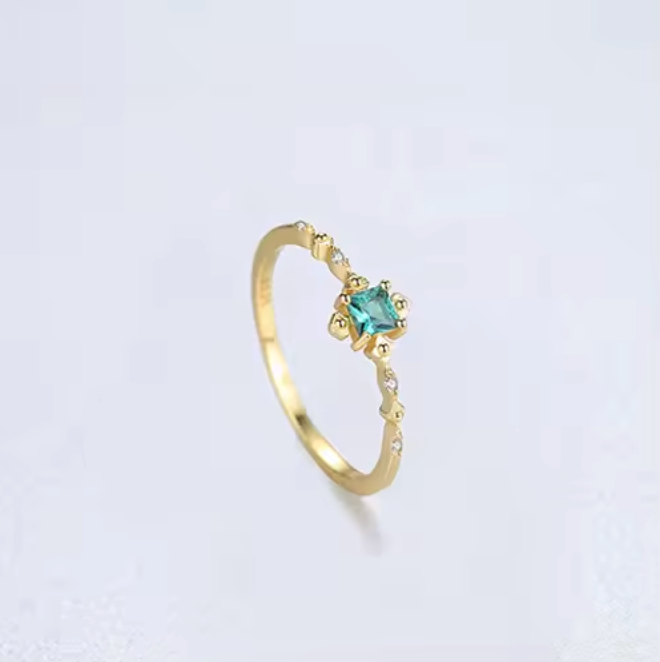 Esme Emerald Vintage Solitaire Ring
