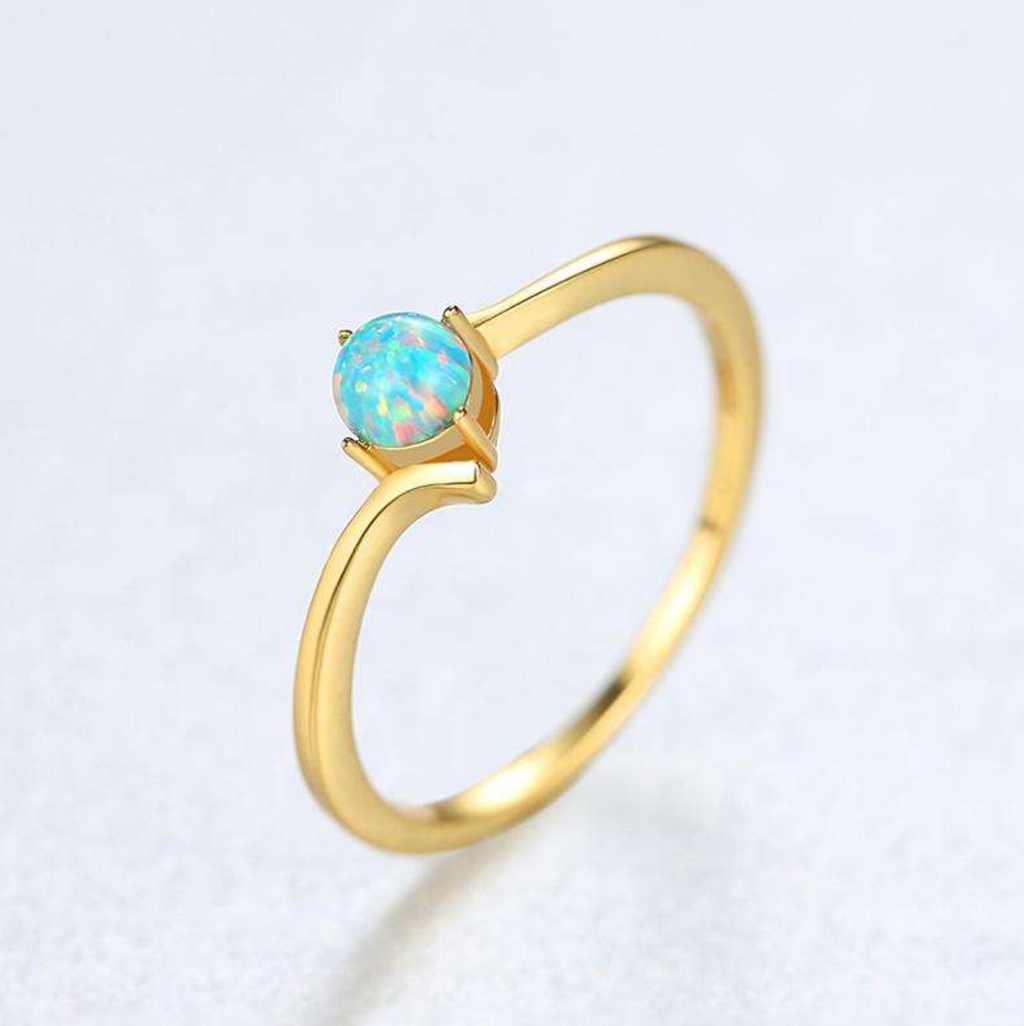 Solis Iridescent Opal Wave Ring