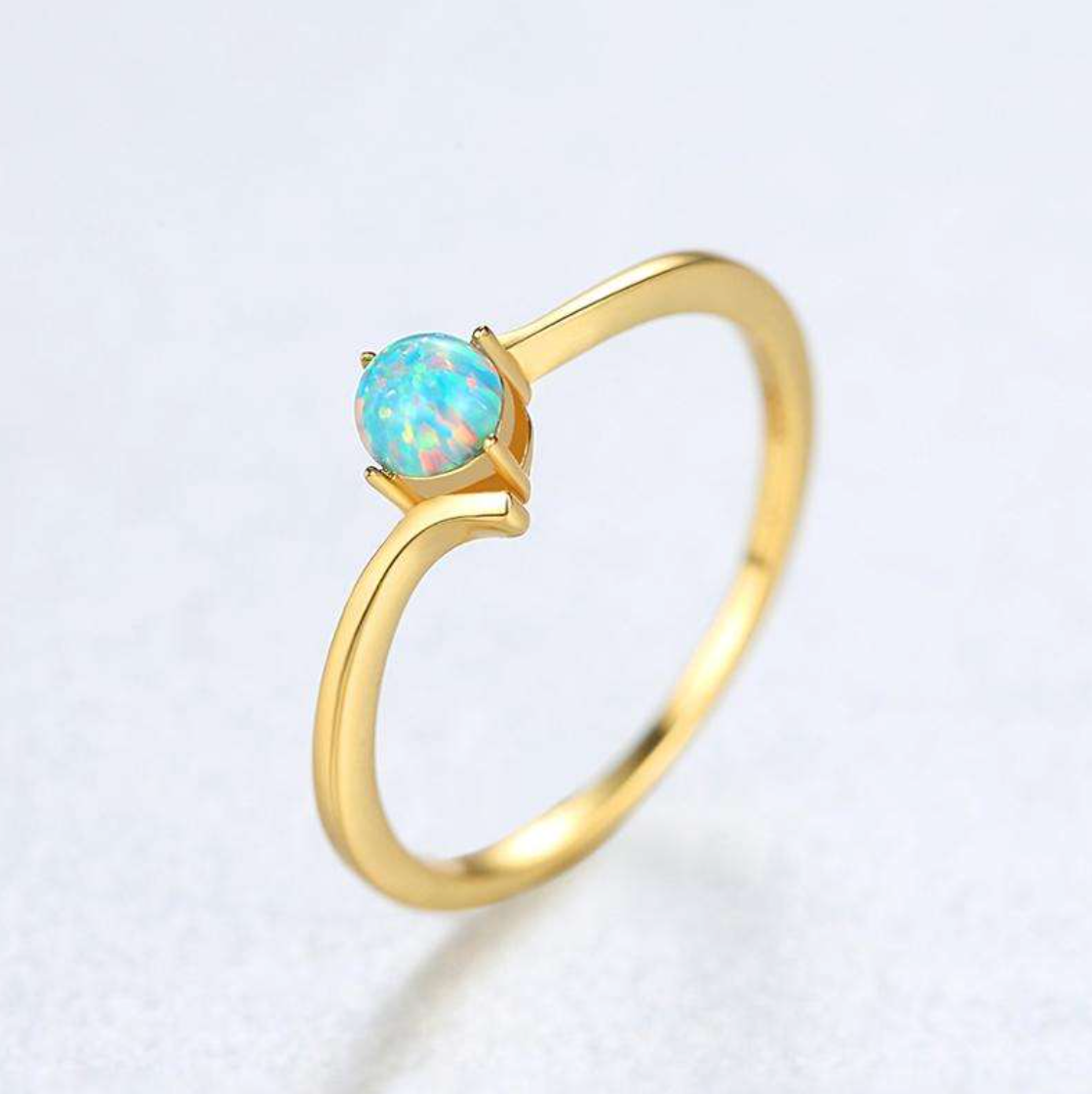 Solis Iridescent Opal Wave Ring