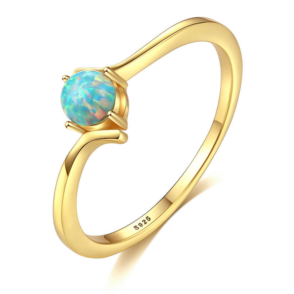 Solis Iridescent Opal Wave Ring