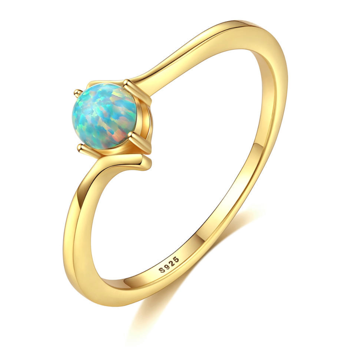 Solis Iridescent Opal Wave Ring
