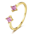Fleur Pink Zirconia Open Cuff Ring