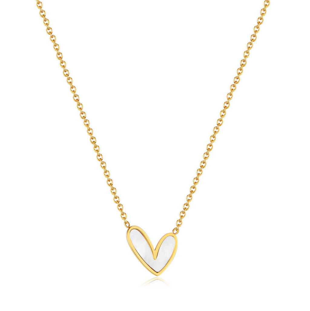 Modern Pearl Heart Pendant